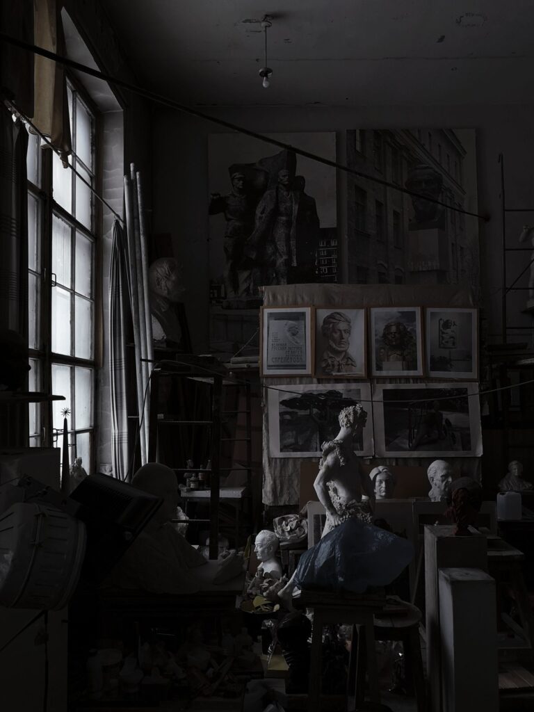 Artist portfolio work in a studio setting